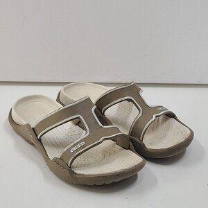 Crocs Florance Sandals  Slip On Open Toe Slide Tan Women's Size 8 Rubber Casaul
